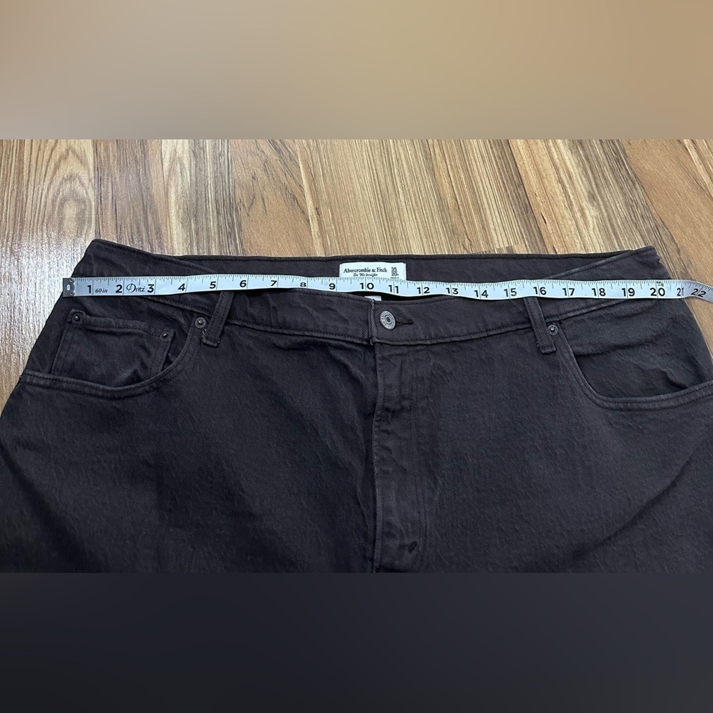 Abercrombie & Fitch Curve Love 90s Straight Ultra High Rise Jeans Brown 35/20R - Picture 9 of 9